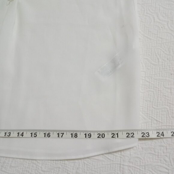 Zara Basic Collection White V-Neck Sleeveless Top With Fringe Trim Size L - Picture 6 of 8